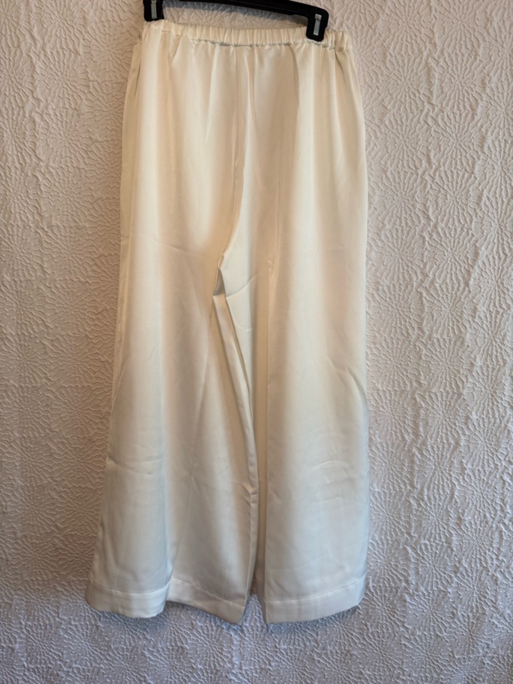 NAP Cream Wide-Leg Satin Pants - Picture 5 of 5